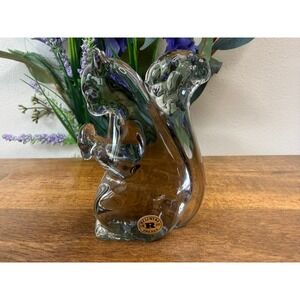 Reijmyre Sweden Glass Squirrel Figurine Smoky Art Glass Scandinavian Modern